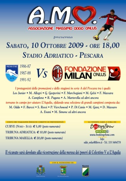 Pescara stars '80-'90 vs Milan Glorie