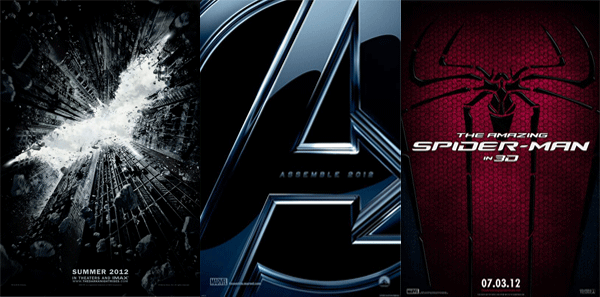 The Dark Knight - The Avengers - The Amazing spider-Man